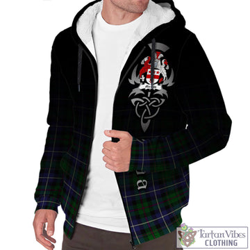 MacRow Hunting Tartan Sherpa Hoodie Featuring Alba Gu Brath Family Crest Celtic Inspired Unisex - Tartan Vibes Clothing