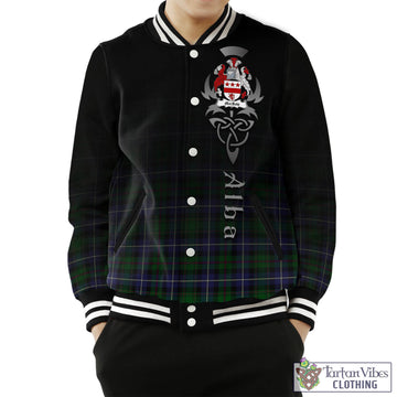 MacRow Hunting Tartan Baseball Jacket Featuring Alba Gu Brath Family Crest Celtic Inspired Unisex - Tartan Vibes Clothing