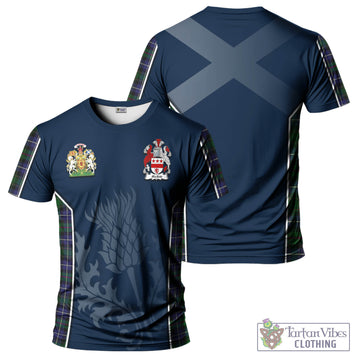 MacRow Hunting Tartan T-Shirt with Family Crest and Scottish Thistle Vibes Sport Style Kid's Shirt - Tartan Vibes Clothing