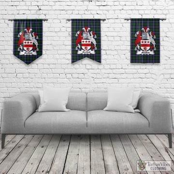 MacRow Hunting Tartan Gonfalon, Tartan Banner with Family Crest Rectangle - Tartan Vibes Clothing