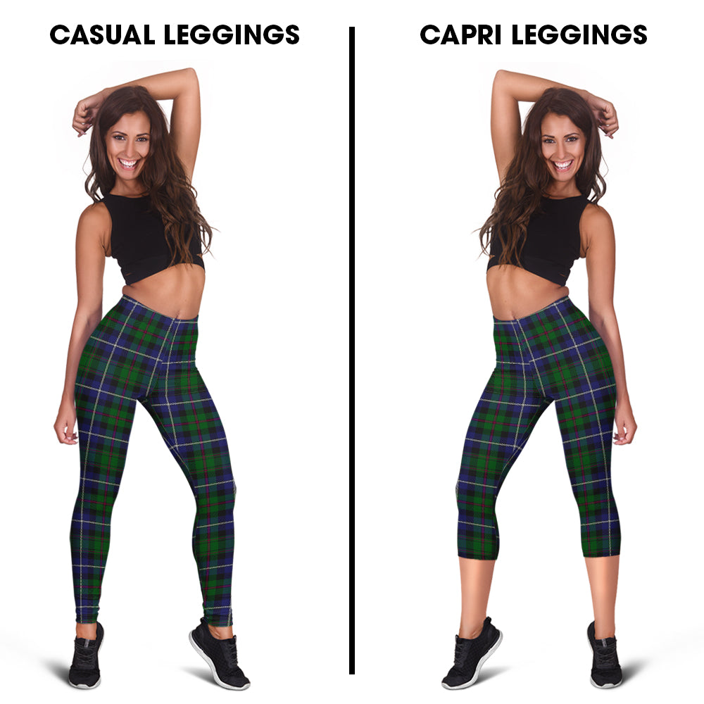 MacRow Hunting Tartan Womens Leggings Capri Leggings - Tartan Vibes Clothing