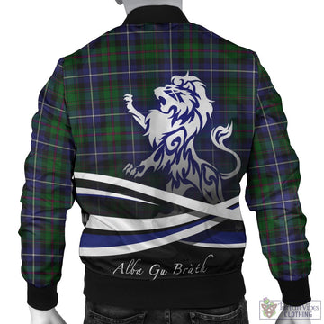 MacRow Hunting Tartan Bomber Jacket with Alba Gu Brath Regal Lion Emblem - Tartan Vibes Clothing