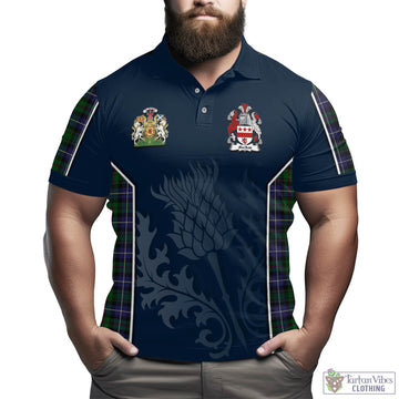MacRow Hunting Tartan Men's Polo Shirt with Family Crest and Scottish Thistle Vibes Sport Style - Tartan Vibes Clothing