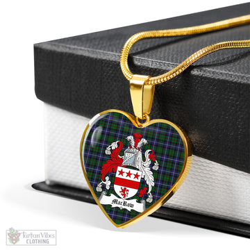 MacRow Hunting Tartan Heart Necklace with Family Crest - Tartan Vibes Clothing