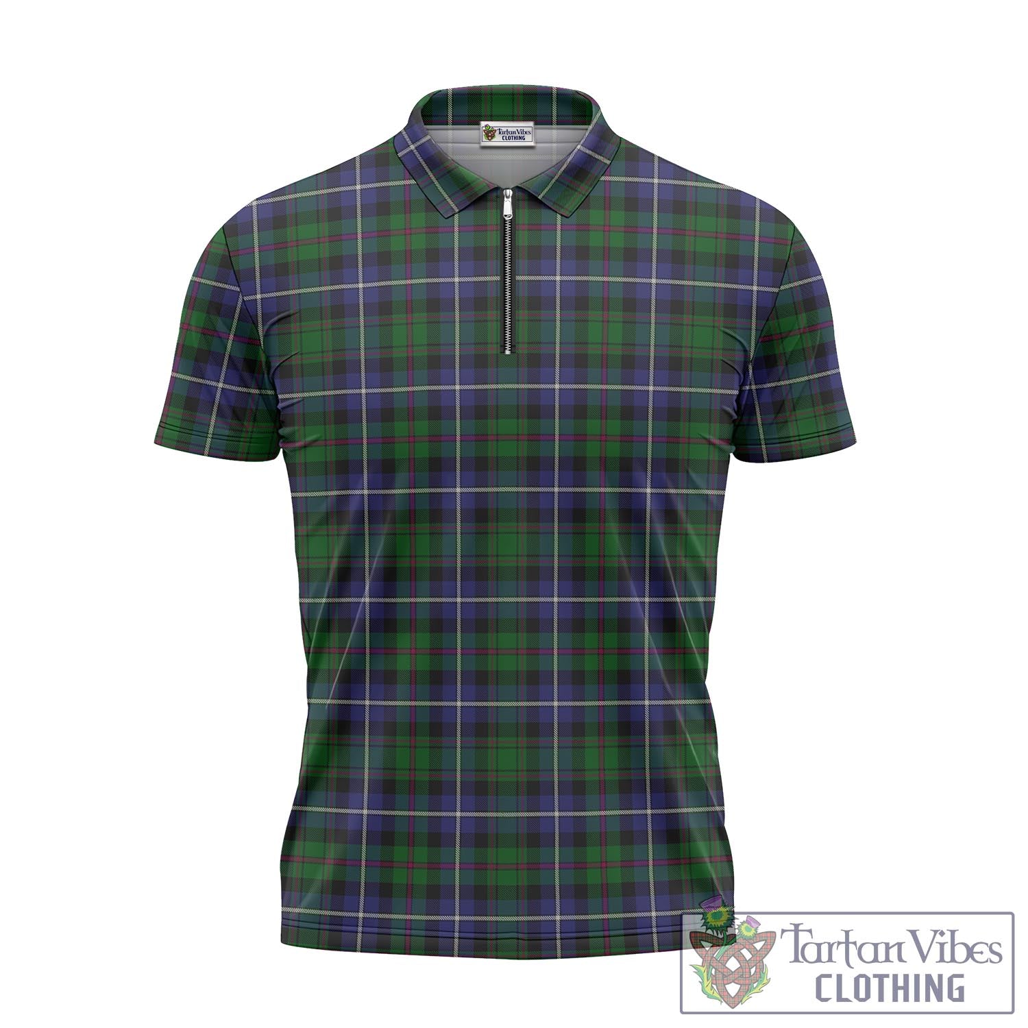 Tartan Vibes Clothing MacRow Hunting Tartan Zipper Polo Shirt