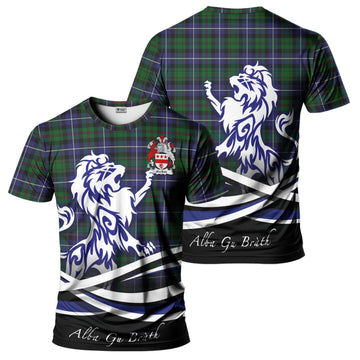 MacRow Hunting Tartan T-Shirt with Alba Gu Brath Regal Lion Emblem - Tartan Vibes Clothing