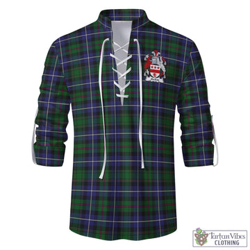 MacRow Hunting Tartan Men's Scottish Traditional Jacobite Ghillie Kilt Shirt with Family Crest - Tartan Vibes Clothing