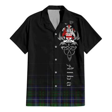 MacRow Hunting Tartan Hawaiian Shirt Shirt Featuring Alba Gu Brath Family Crest Celtic Inspired - Tartan Vibes Clothing