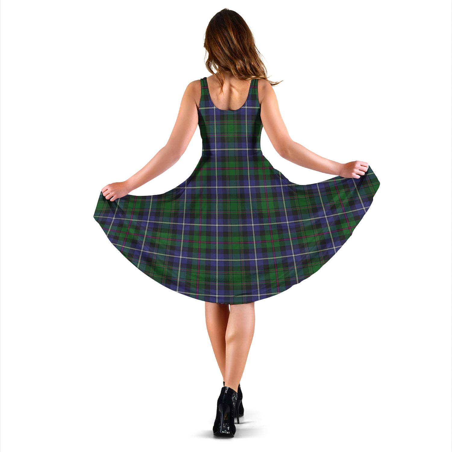 MacRow Hunting Tartan Sleeveless Midi Womens Dress - Tartan Vibes Clothing