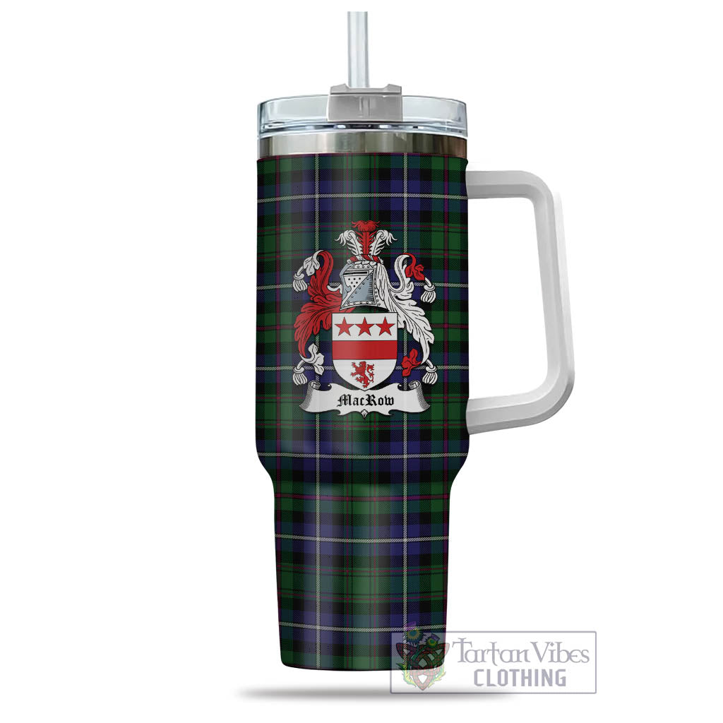MacRow Hunting Tartan Tumbler with Handle with Family Crest - Tartan Vibes Clothing