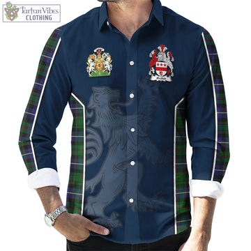 MacRow Hunting Tartan Long Sleeve Button Up Shirt with Family Crest and Lion Rampant Vibes Sport Style - Tartan Vibes Clothing