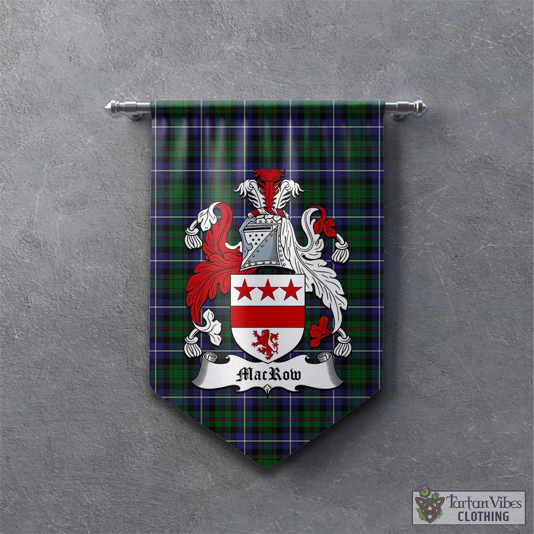 MacRow Hunting Tartan Gonfalon, Tartan Banner with Family Crest - Tartan Vibes Clothing