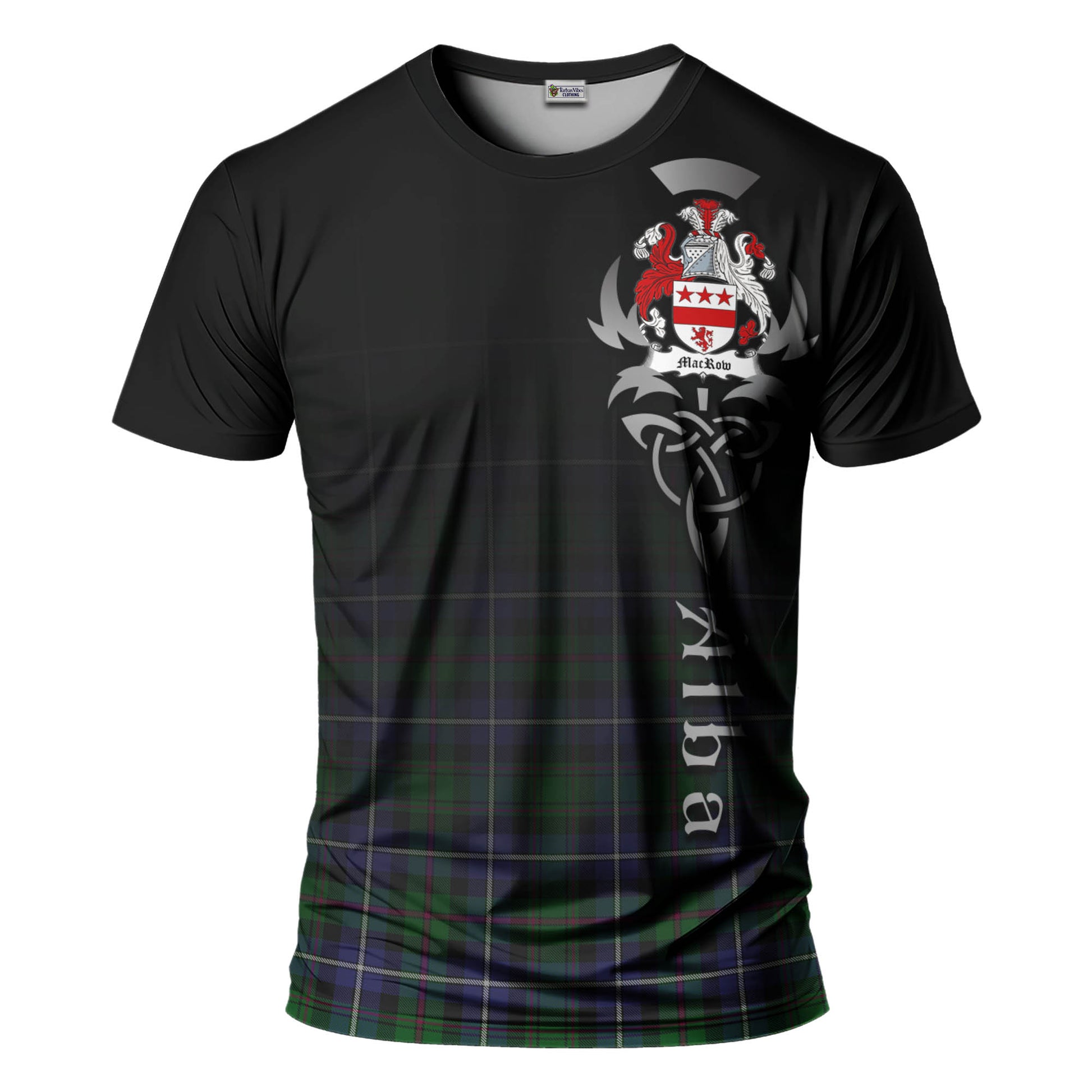 MacRow Hunting Tartan T-Shirt Featuring Alba Gu Brath Family Crest Celtic Inspired - Tartan Vibes Clothing