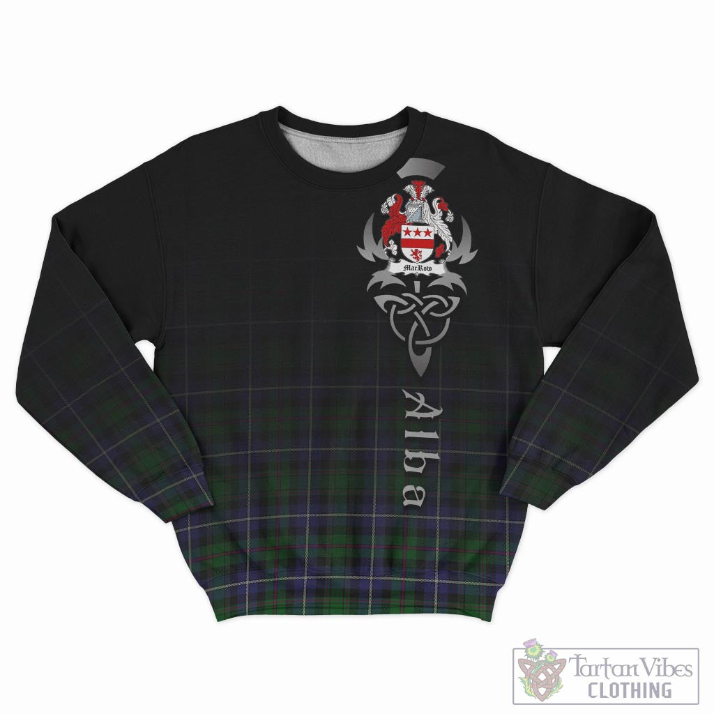 MacRow Hunting Tartan Sweatshirt Featuring Alba Gu Brath Family Crest Celtic Inspired - Tartan Vibes Clothing
