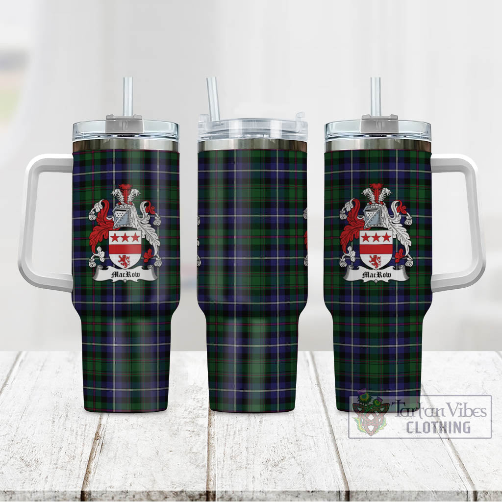 MacRow Hunting Tartan Tumbler with Handle with Family Crest - Tartan Vibes Clothing