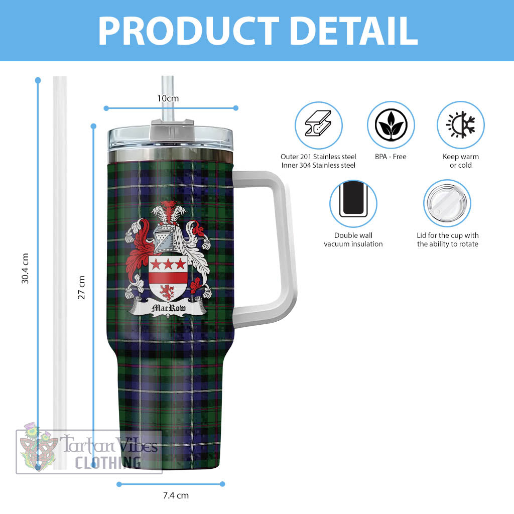 MacRow Hunting Tartan Tumbler with Handle with Family Crest - Tartan Vibes Clothing