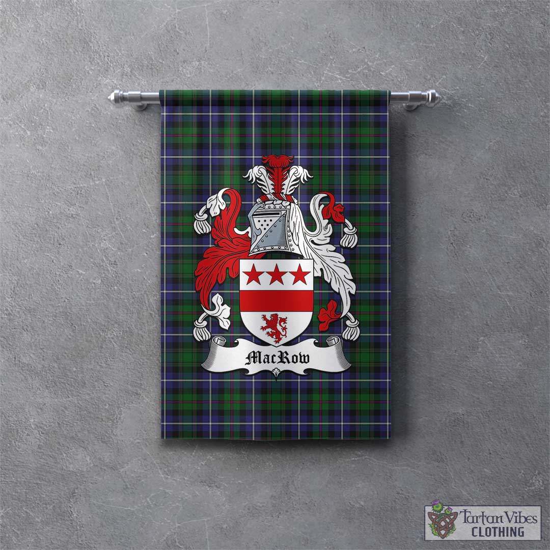 MacRow Hunting Tartan Gonfalon, Tartan Banner with Family Crest - Tartan Vibes Clothing