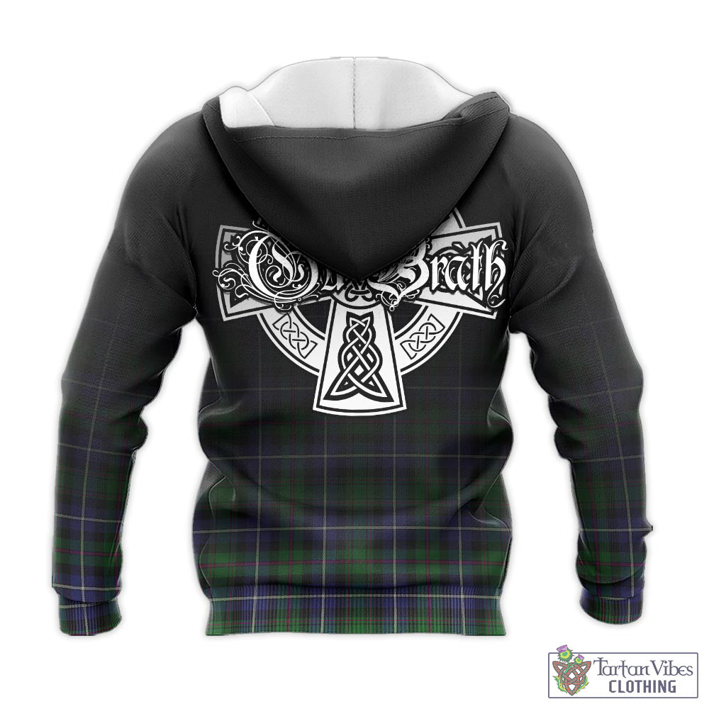 MacRow Hunting Tartan Knitted Hoodie Featuring Alba Gu Brath Family Crest Celtic Inspired - Tartan Vibes Clothing