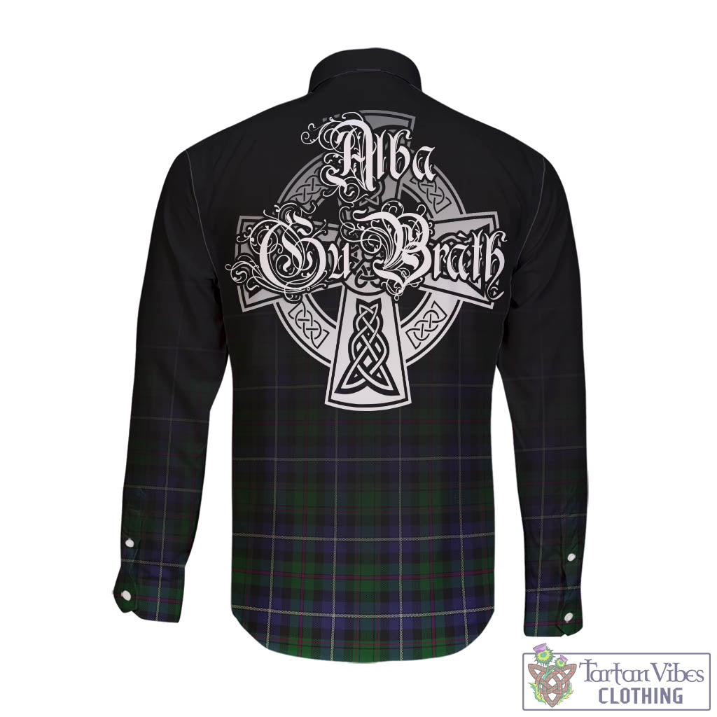MacRow Hunting Tartan Long Sleeve Button Up Featuring Alba Gu Brath Family Crest Celtic Inspired - Tartan Vibes Clothing