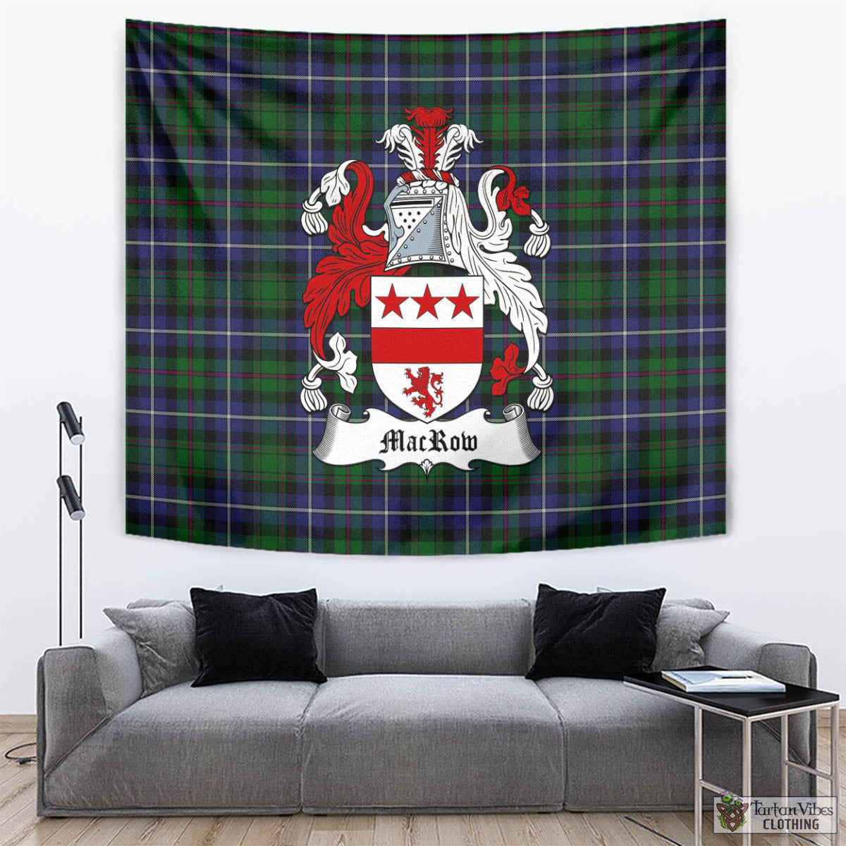 MacRow Hunting Tartan Tapestry Wall Hanging and Home Decor for Room with Family Crest - Tartan Vibes Clothing