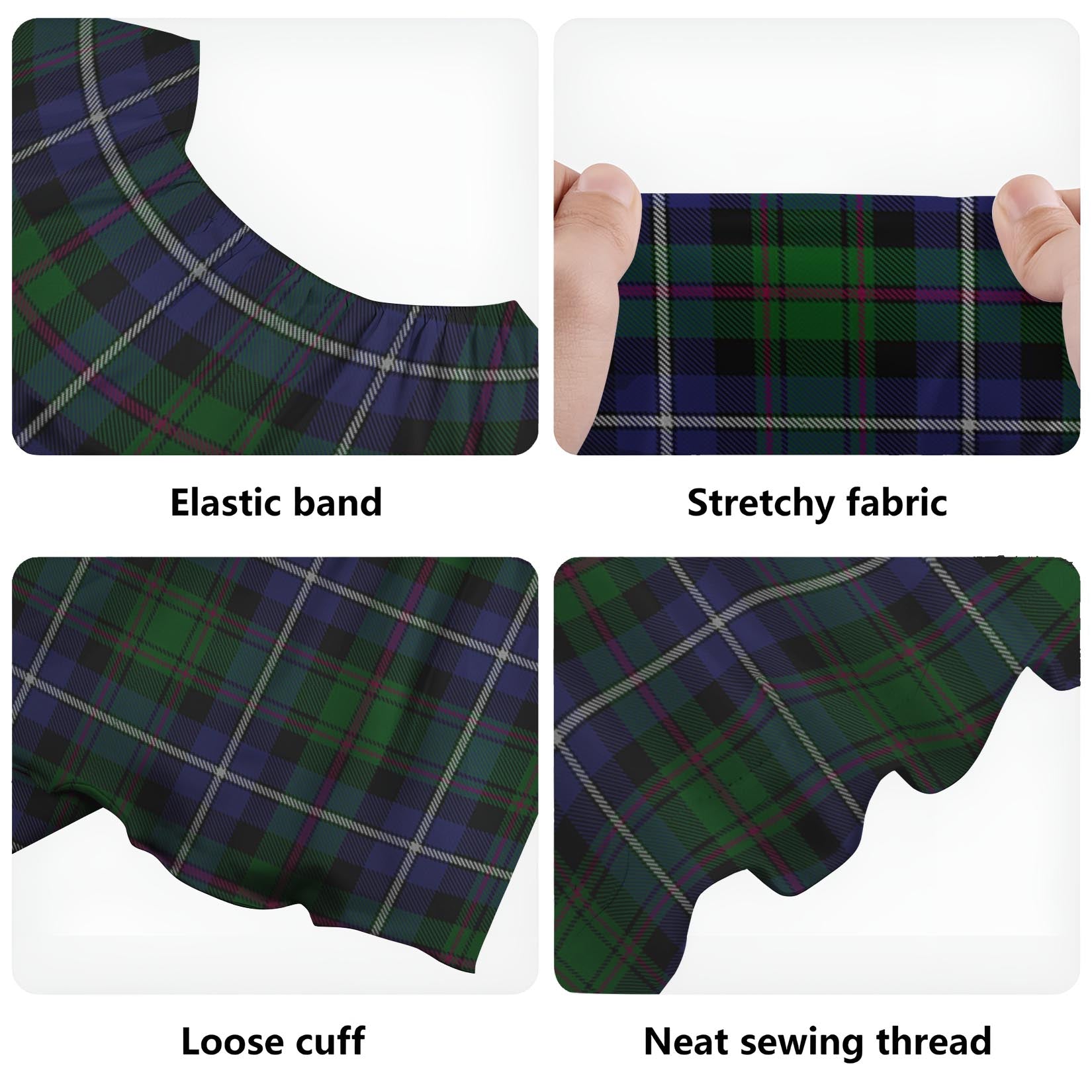 MacRow Hunting Tartan Off Shoulder Long Dress - Tartan Vibes Clothing
