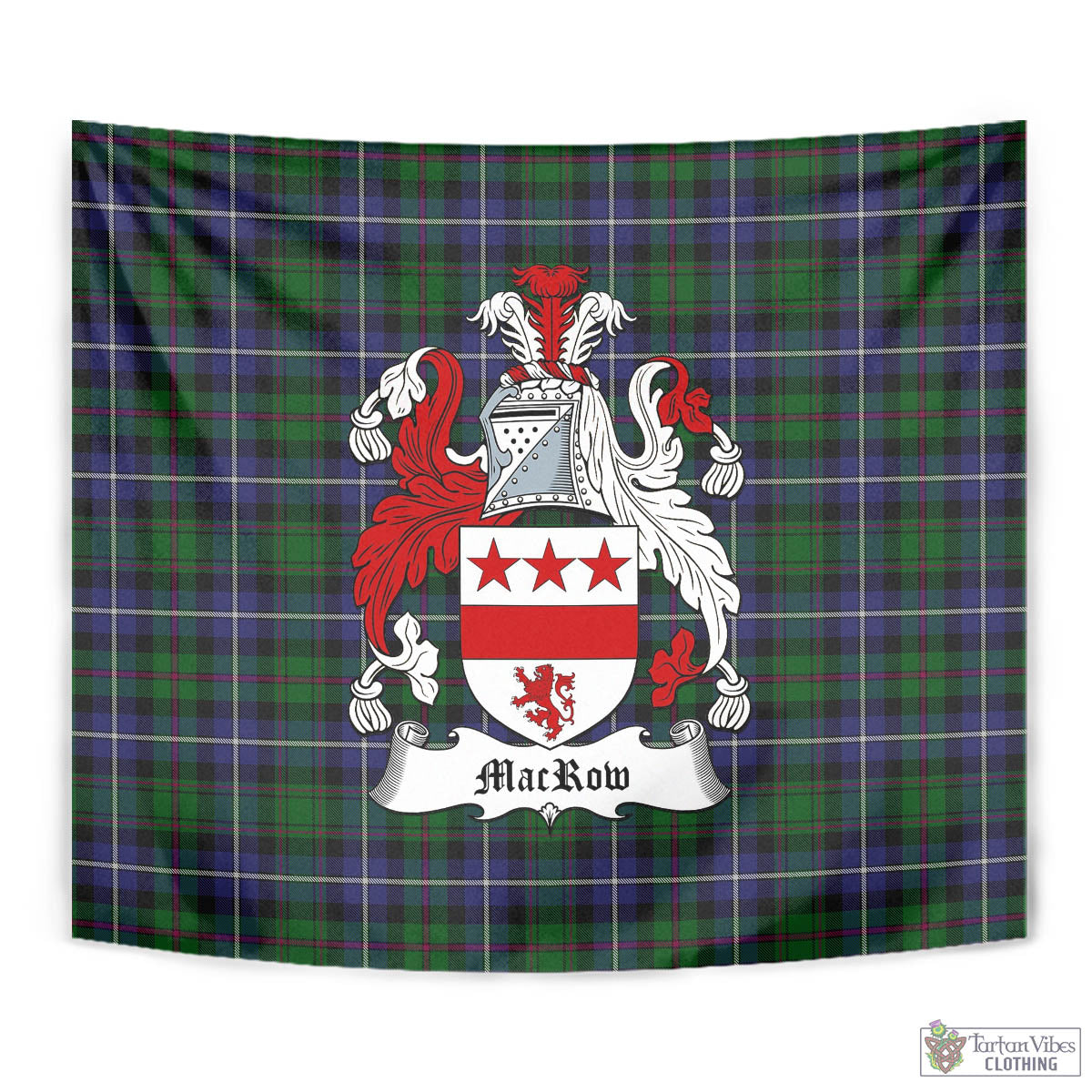 MacRow Hunting Tartan Tapestry Wall Hanging and Home Decor for Room with Family Crest - Tartan Vibes Clothing
