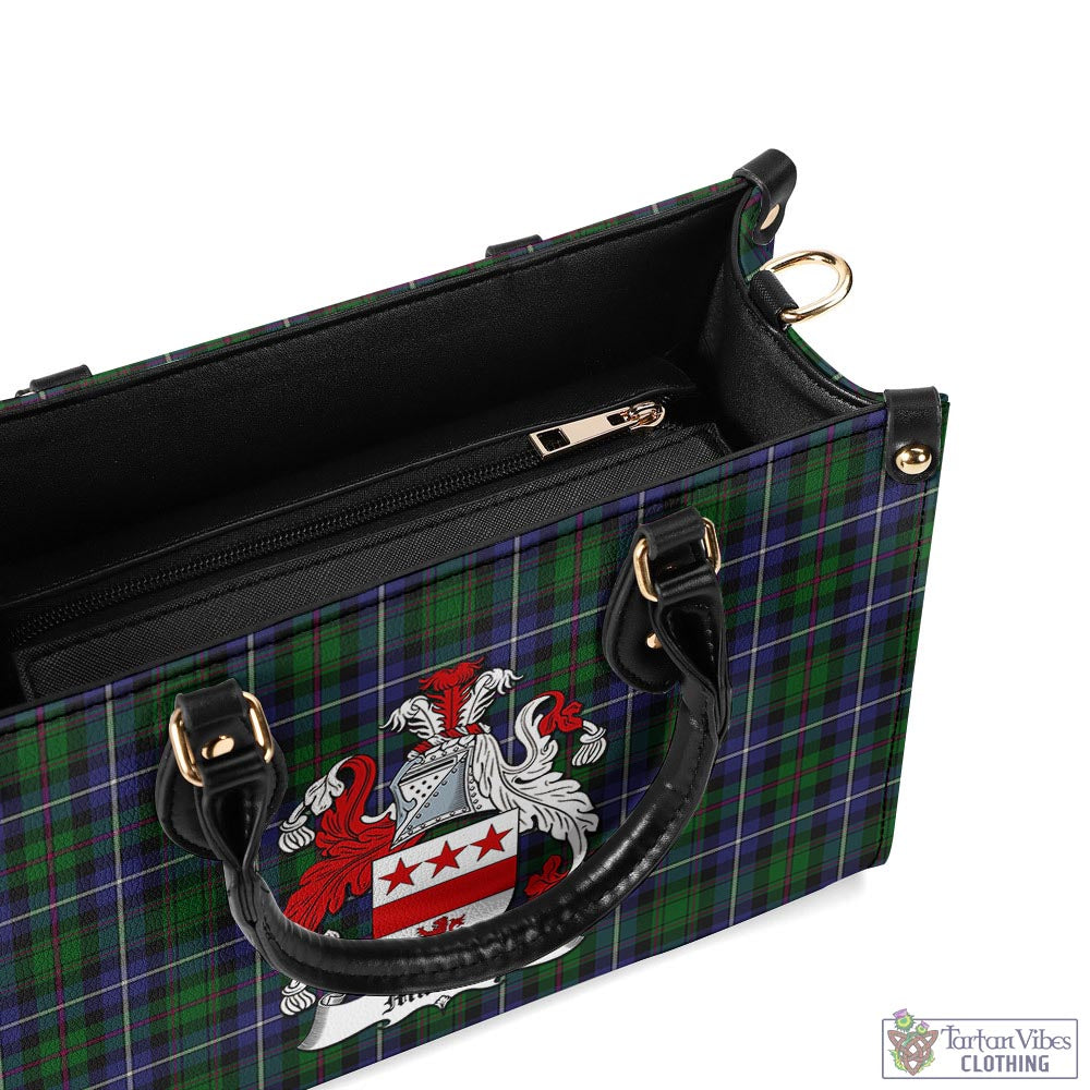 MacRow Hunting Tartan Luxury Leather Handbags with Family Crest - Tartan Vibes Clothing