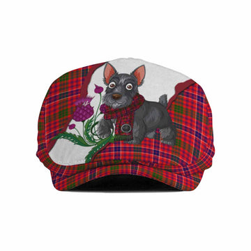 MacRow (McRow) Scottish Terrier Tartan Flat Cap, Jeff Cap Thistle Heritage Art
