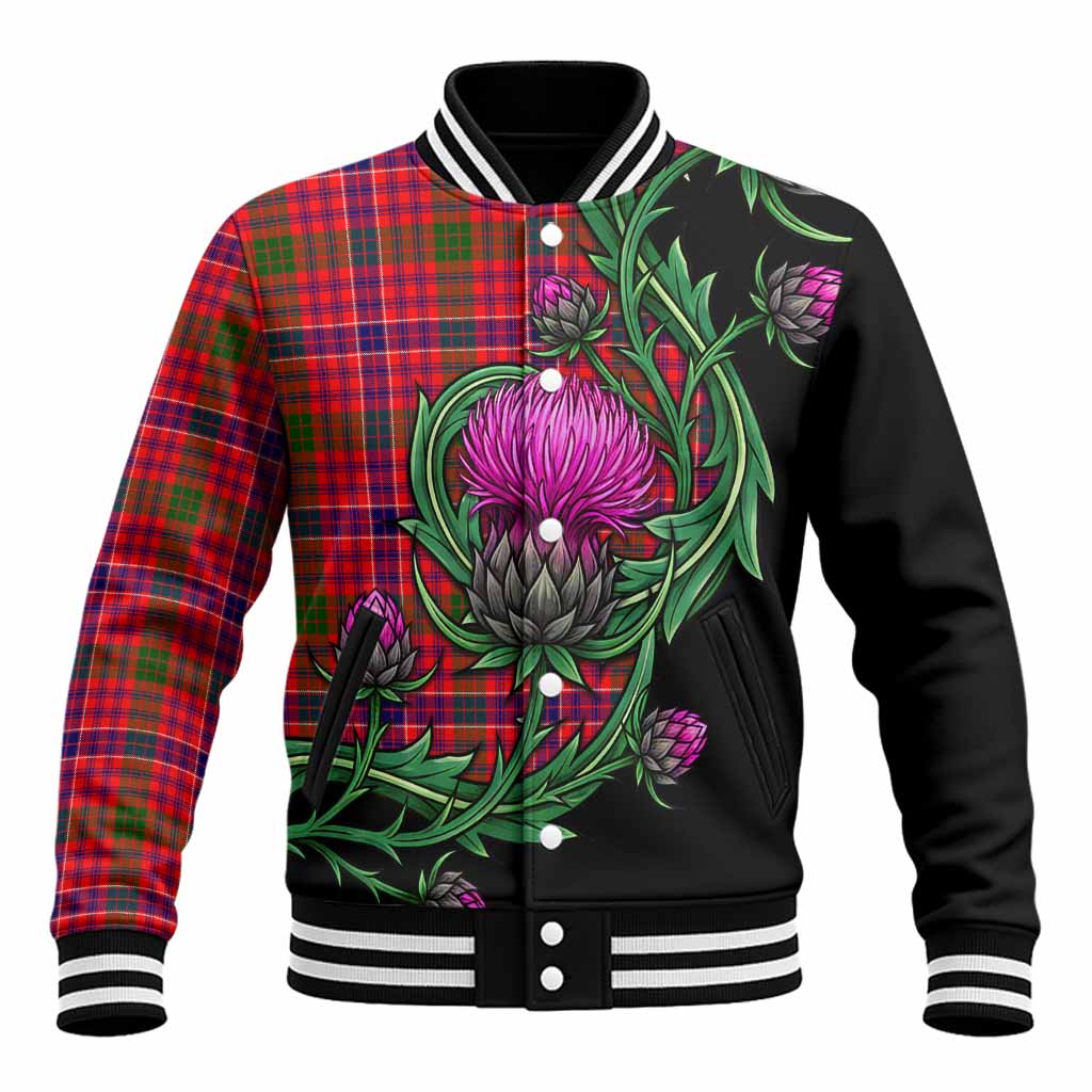 MacRow (McRow) Tartan Baseball Jacket Resilient Scottish Thistle Unisex - Tartan Vibes Clothing