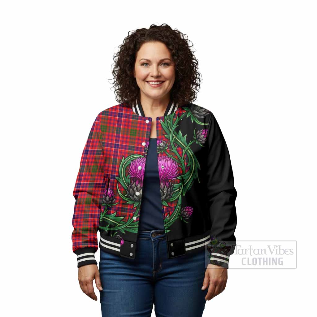 MacRow (McRow) Tartan Baseball Jacket Resilient Scottish Thistle - Tartan Vibes Clothing