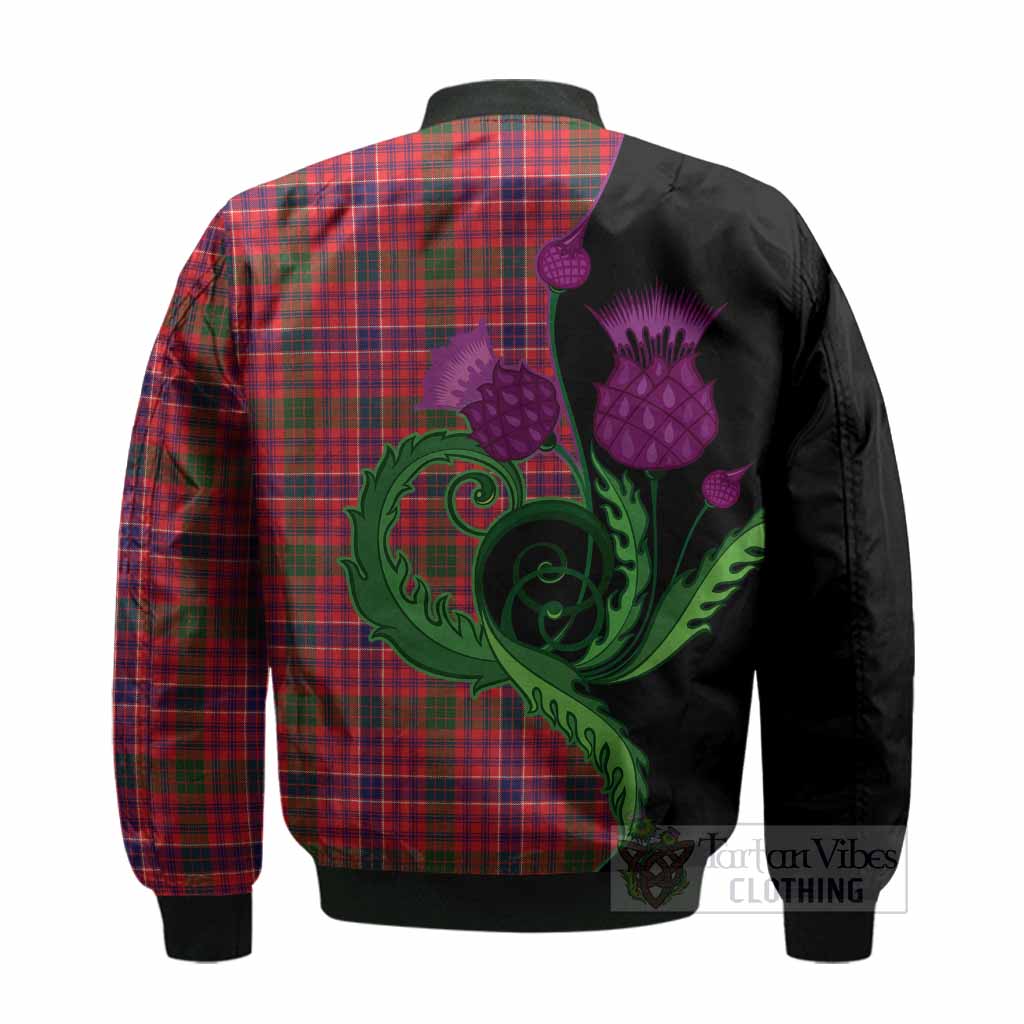 MacRow (McRow) Tartan Bomber Jacket Traditional Scottish Thistle - Tartan Vibes Clothing