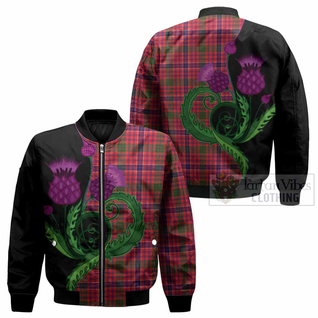 MacRow (McRow) Tartan Bomber Jacket Traditional Scottish Thistle - Tartan Vibes Clothing