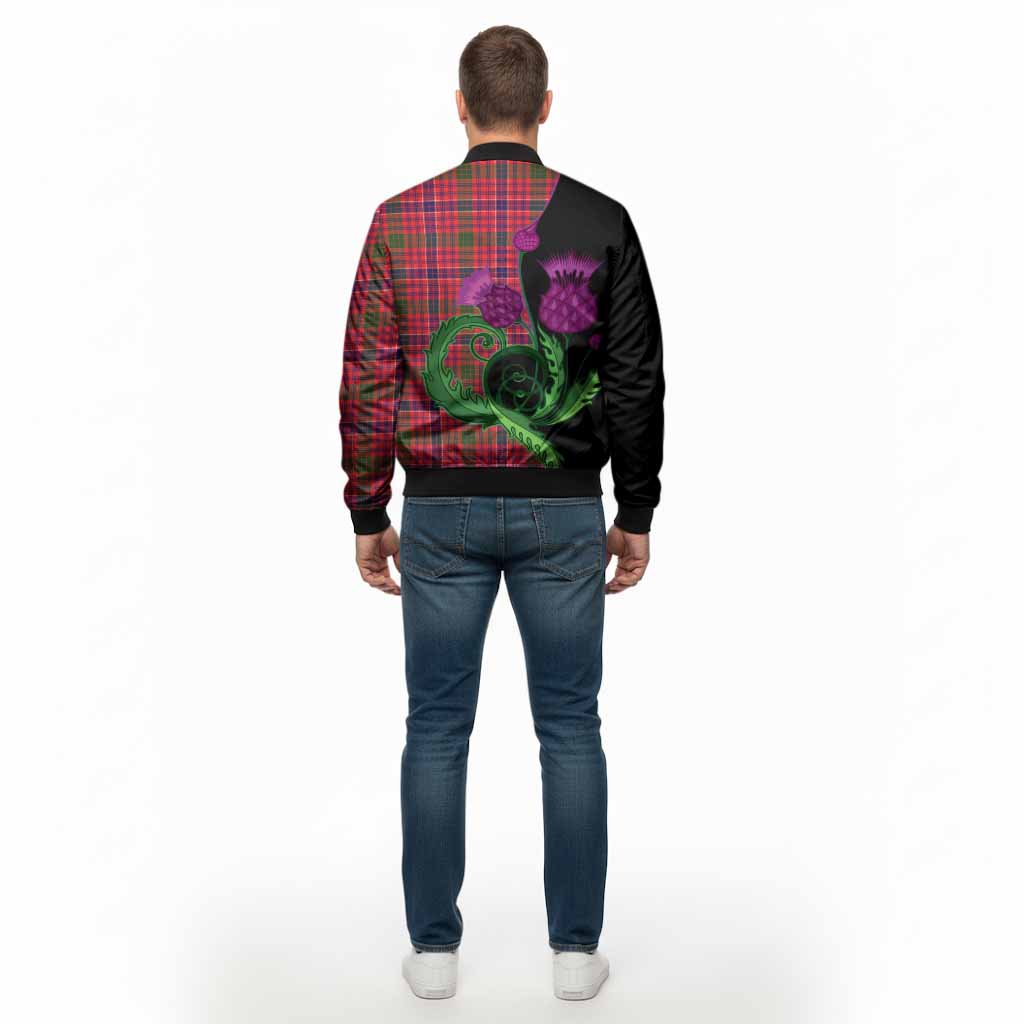 MacRow (McRow) Tartan Bomber Jacket Traditional Scottish Thistle - Tartan Vibes Clothing