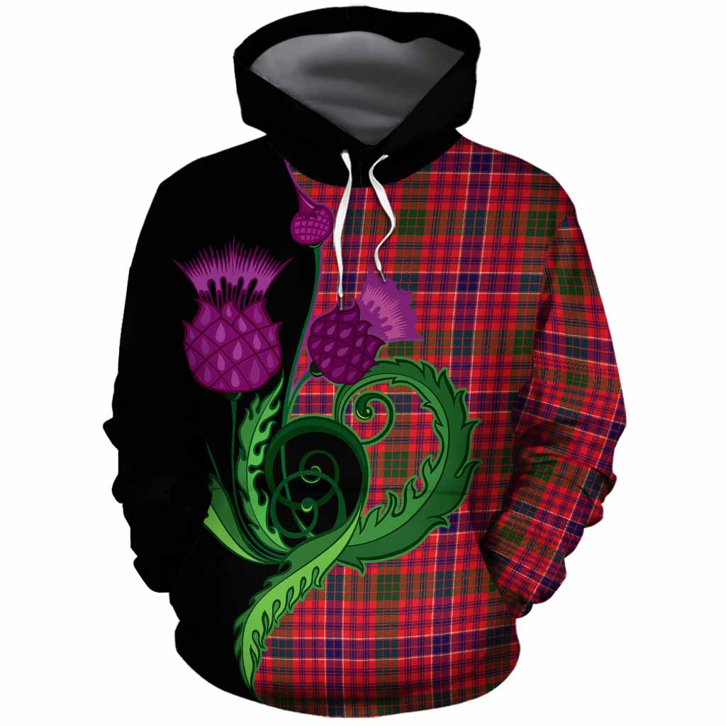 MacRow (McRow) Tartan Cotton Hoodie Traditional Scottish Thistle