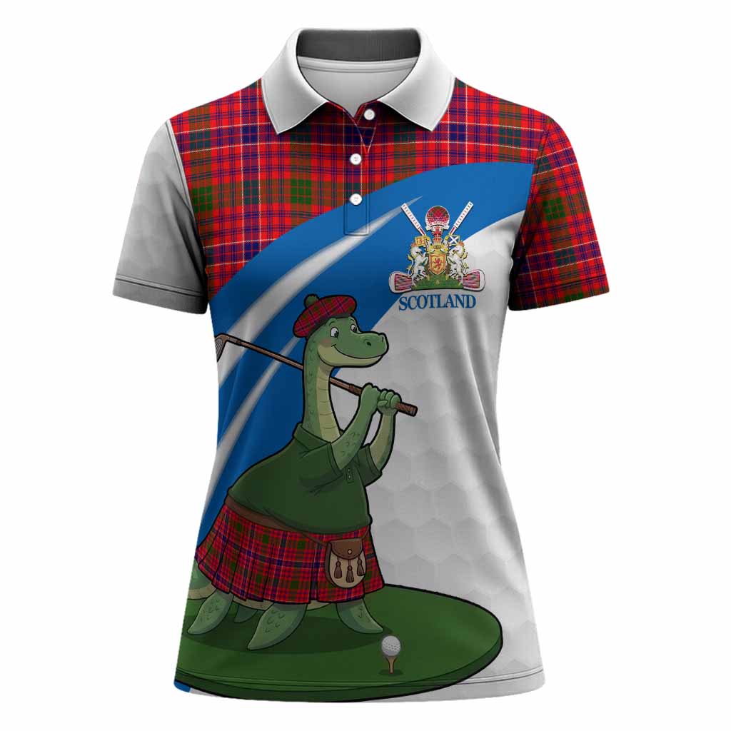 MacRow (McRow) Tartan Crest Golf Nessie Women Polo Shirt Loch Ness Monster Sporty Style