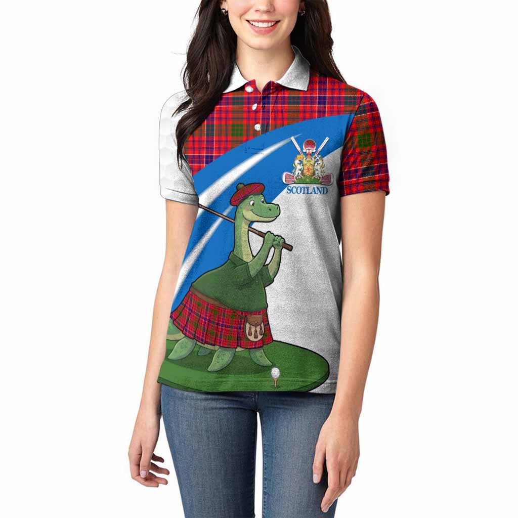 MacRow (McRow) Tartan Crest Golf Nessie Women Polo Shirt Loch Ness Monster Sporty Style