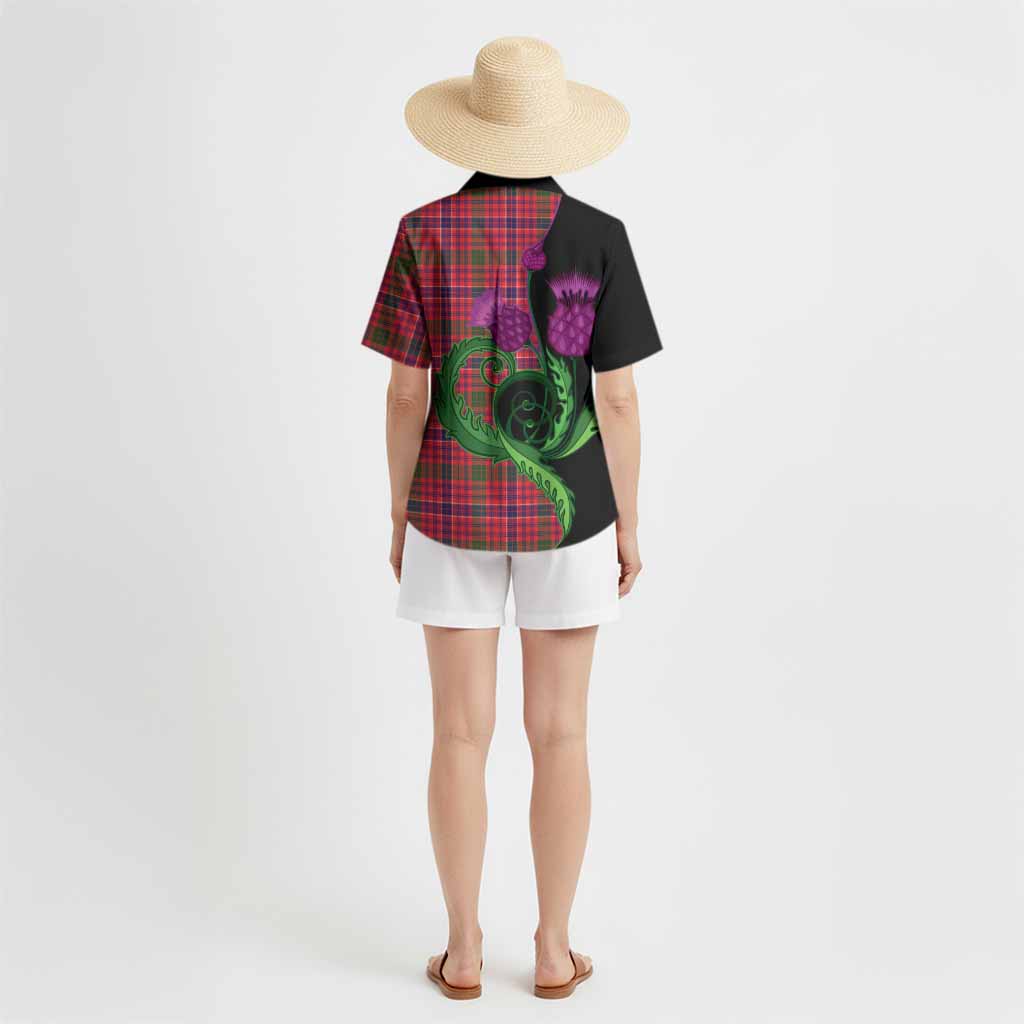 MacRow (McRow) Tartan Hawaiian Shirt Traditional Scottish Thistle