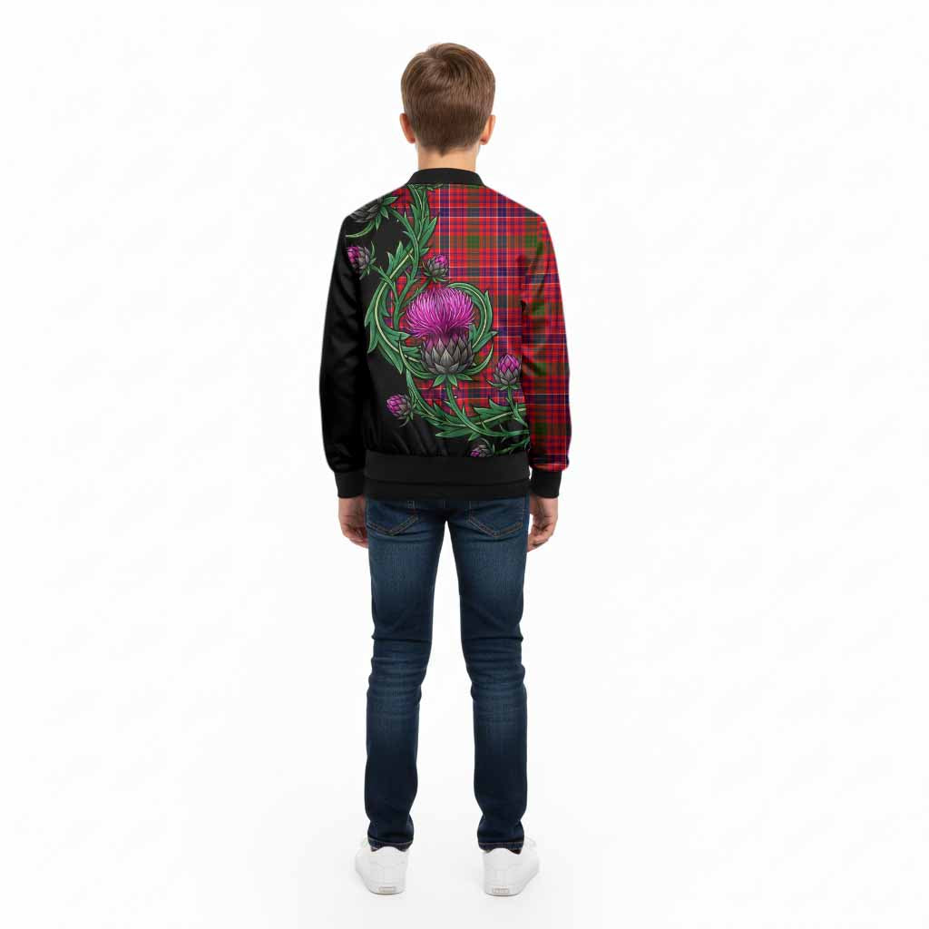 MacRow (McRow) Tartan Kid Bomber Jacket Resilient Scottish Thistle - Tartan Vibes Clothing