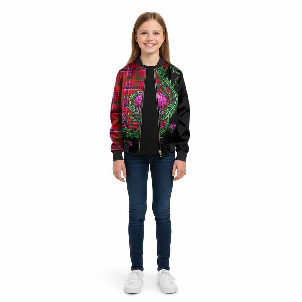 MacRow (McRow) Tartan Kid Bomber Jacket Resilient Scottish Thistle - Tartan Vibes Clothing