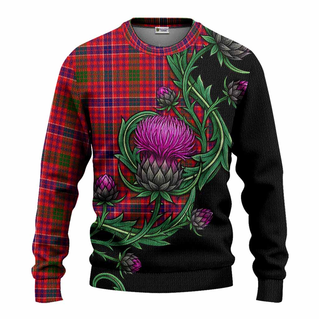 MacRow (McRow) Tartan Knitted Sweater Resilient Scottish Thistle Unisex - Tartan Vibes Clothing