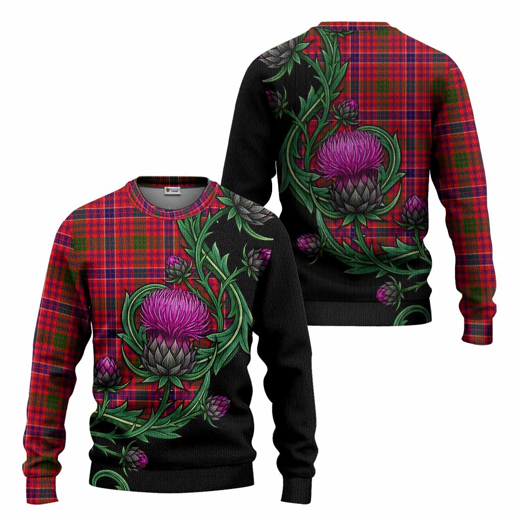 MacRow (McRow) Tartan Knitted Sweater Resilient Scottish Thistle - Tartan Vibes Clothing