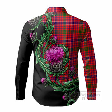 MacRow (McRow) Tartan Long Sleeve Button Shirts Resilient Scottish Thistle