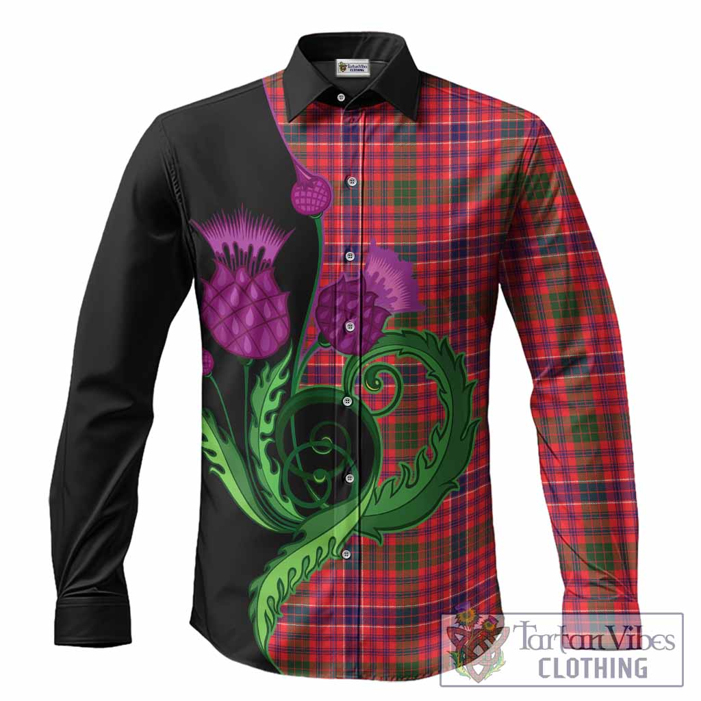 MacRow (McRow) Tartan Long Sleeve Button Shirts Traditional Scottish Thistle