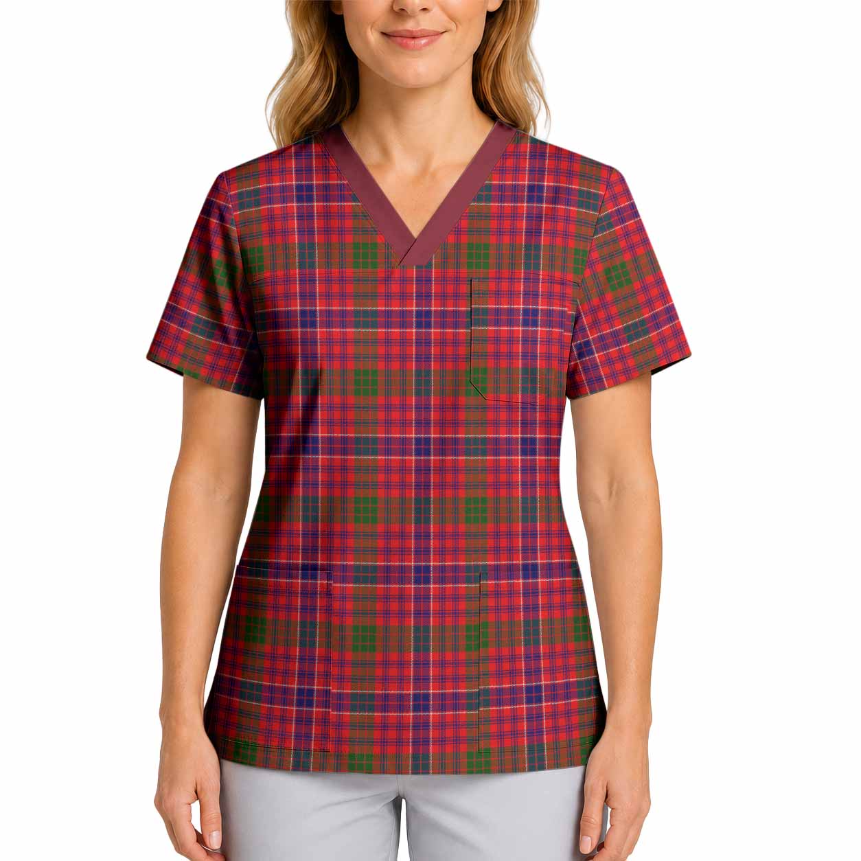 MacRow (McRow) Tartan Scrub Top 4XL - Tartan Vibes Clothing