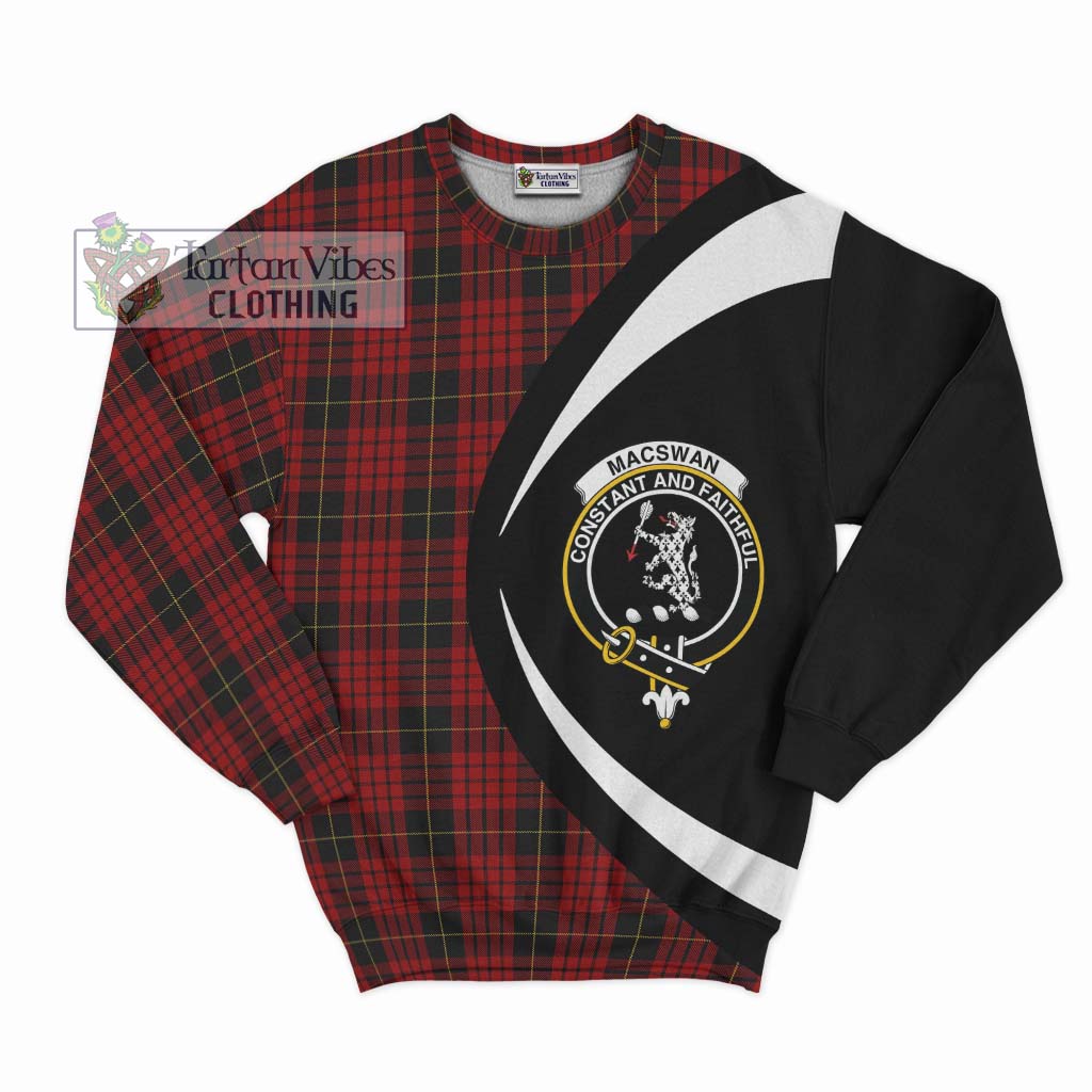 MacSwan Tartan Sweatshirt with Family Crest Circle Style Unisex - Tartan Vibes Clothing