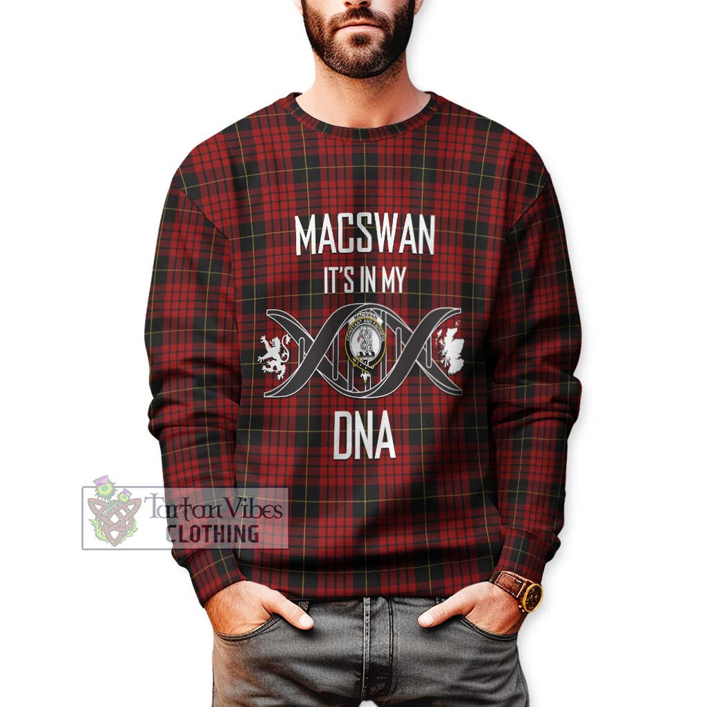 MacSwan Tartan Sweatshirt with Family Crest DNA In Me Style Unisex - Tartan Vibes Clothing