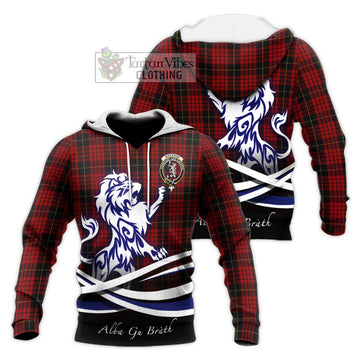 MacSwan Tartan Knitted Hoodie with Alba Gu Brath Regal Lion Emblem Unisex Knitted Pullover Hoodie - Tartan Vibes Clothing