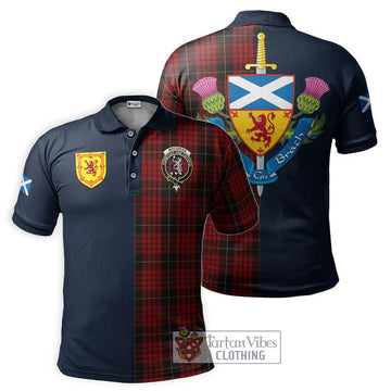 MacSwan Tartan Polo Shirt Alba with Scottish Lion Royal Arm Half Style Kid - Tartan Vibes Clothing