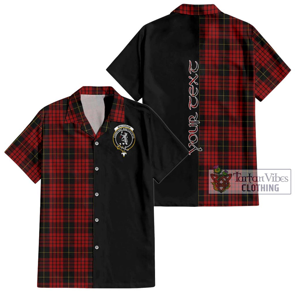 MacSwan Tartan Hawaiian Shirt with Family Crest and Half Of Me Style Kid - Tartan Vibes Clothing
