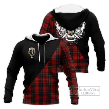 MacSwan Tartan Knitted Hoodie with Family Crest and Military Logo Style Unisex Knitted Pullover Hoodie - Tartan Vibes Clothing